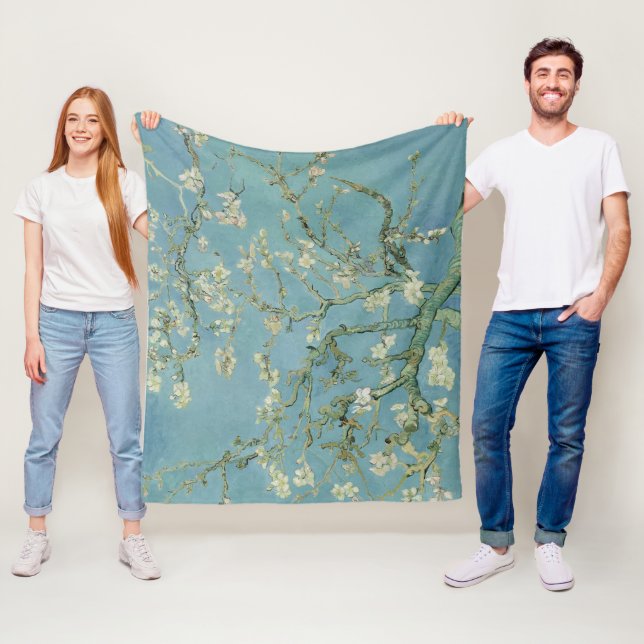 Almond Blossoms Painting by Van Gogh Fleece Blanket (In Situ)