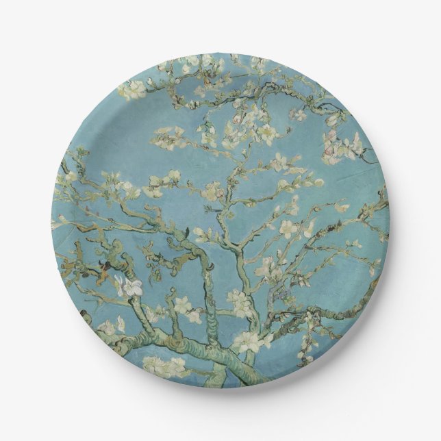 Almond Blossoms Painting by Van Gogh Paper Plate (Front)