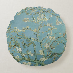 Almond Blossoms Painting by Van Gogh Round Cushion