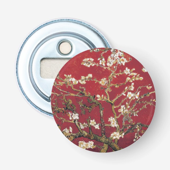 Almond Blossoms Red Vincent van Gogh Art Painting Bottle Opener (Front)
