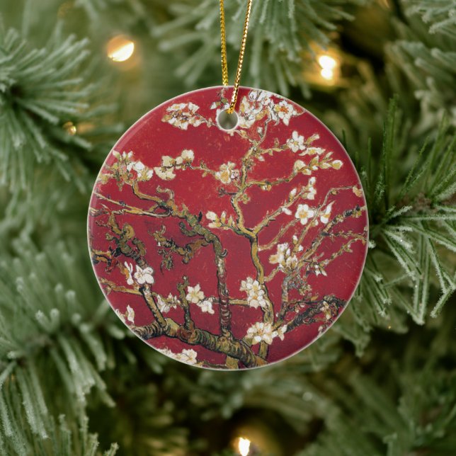 Almond Blossoms Red Vincent van Gogh Art Painting Ceramic Tree Decoration (Tree)