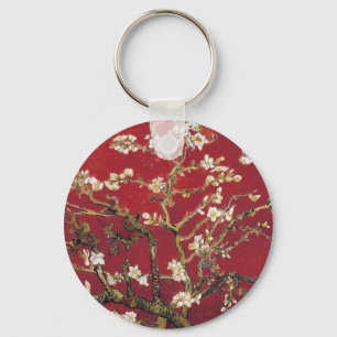 Almond Blossoms Red Vincent van Gogh Art Painting Key Ring