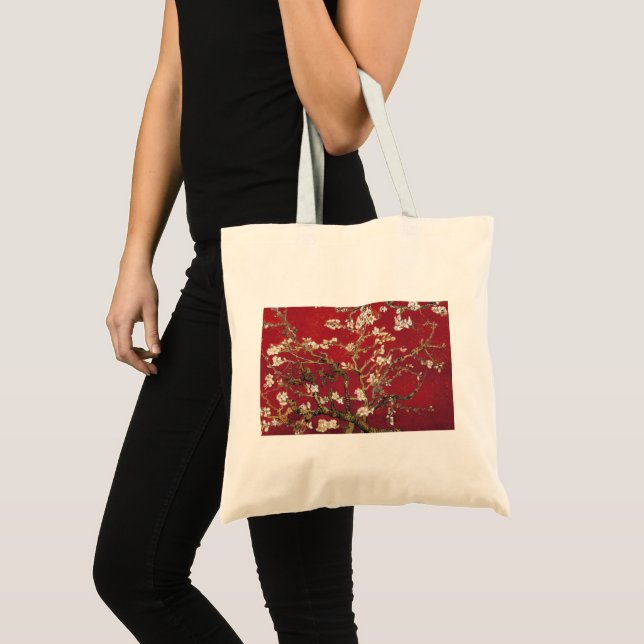 Almond Blossoms Red Vincent van Gogh Art Painting Tote Bag (Front (Product))