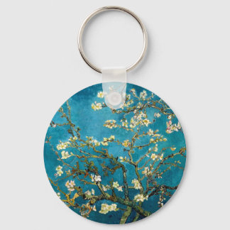 Almond Branches in Bloom Button Keychain