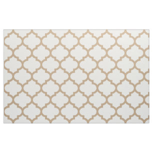 Almond Brown Moroccan Trellis Pattern Fabric