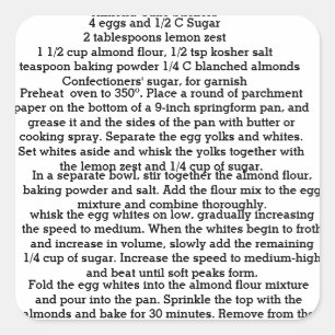 Almond Cake Recipe Stickers