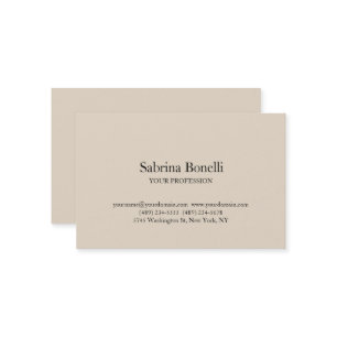 Almond Color Modern Unique Elegant Plain Simple  Business Card
