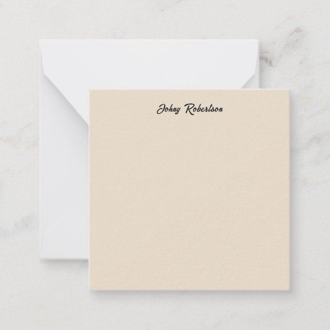 Almond Color Plain Elegant Professional Minimalist Card (Front)