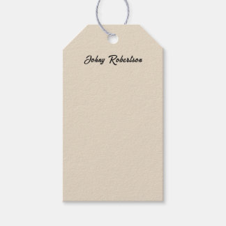 Almond Color Plain Elegant Professional Minimalist Gift Tags