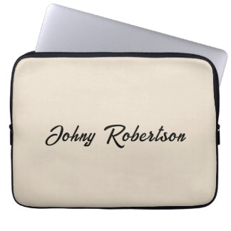 Almond Color Plain Elegant Professional Minimalist Laptop Sleeve