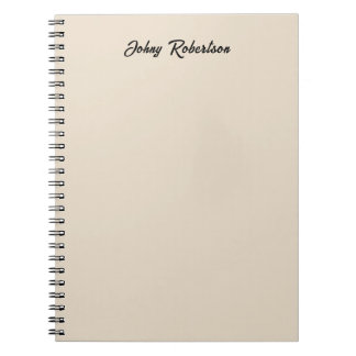Almond Color Plain Elegant Professional Minimalist Notebook