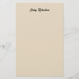 Almond Color Plain Elegant Professional Minimalist Stationery