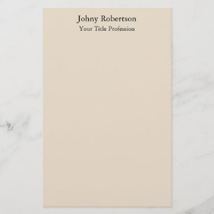 Almond Colour Plain Elegant Professional Modern Stationery