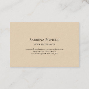 Almond & Cream Colour Modern Unique Elegant Plain  Business Card