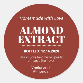 Almond Extract Modern Label Sticker ZEX_001b