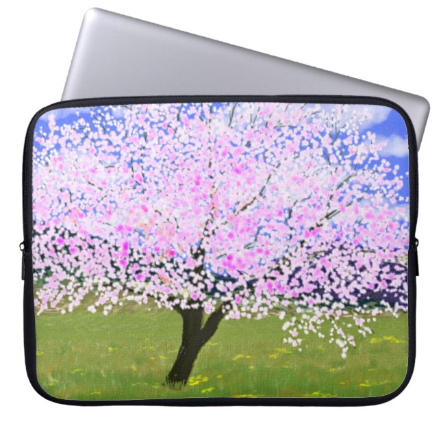 Almond in Bloom Laptop Sleeve (Front)