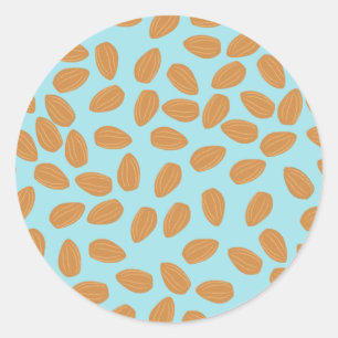 Almond Pattern Classic Round Sticker