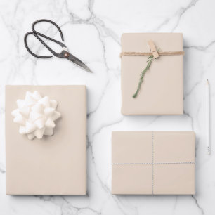 Almond solid colour wrapping paper sheet