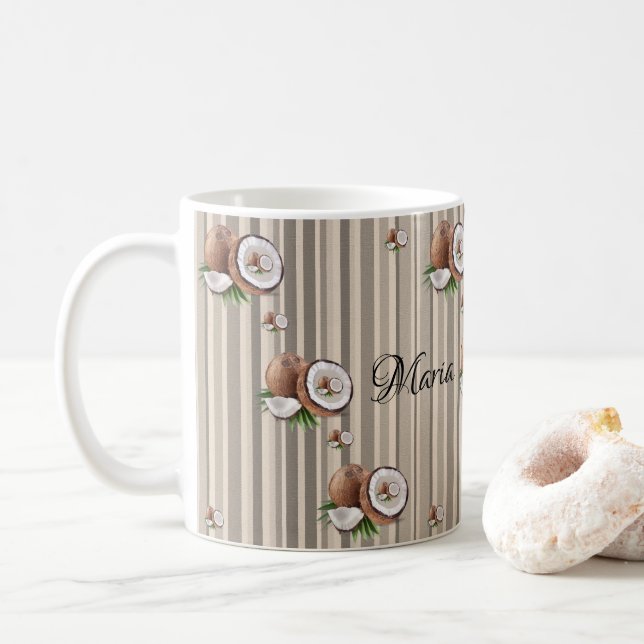 Almond Stripe Mug (With Donut)