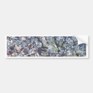 Almond Tree Blossom Dotted Art Style Painting Bumper Sticker