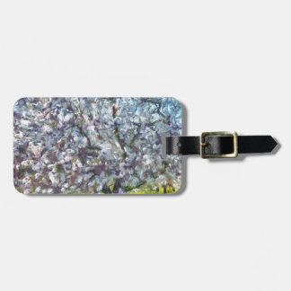Almond Tree Blossom Dotted Art Style Painting Luggage Tag