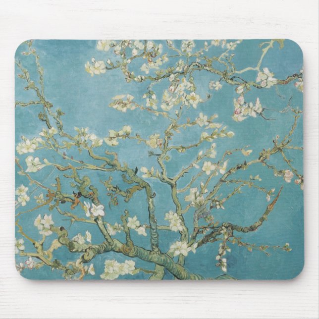 Almond tree in blossom by Vincent Van Gogh Mouse Mat (Front)