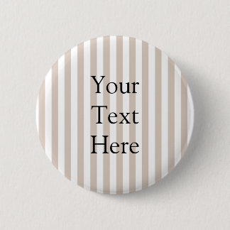 Almond & White Stripes  6 Cm Round Badge