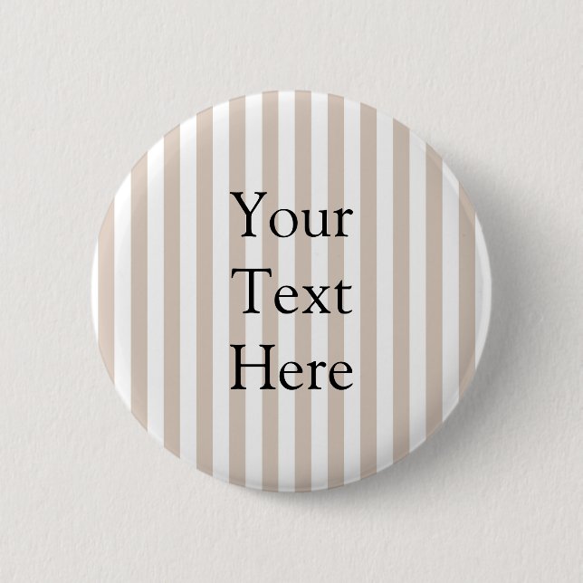 Almond & White Stripes  6 Cm Round Badge (Front)