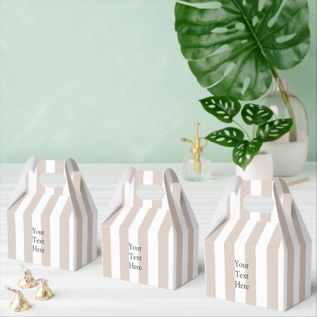 Almond & White Stripes  Favour Box (Multiple)