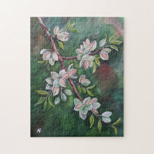 Almonds on an Autumn Branch Painting by Alfred Fox Jigsaw Puzzle