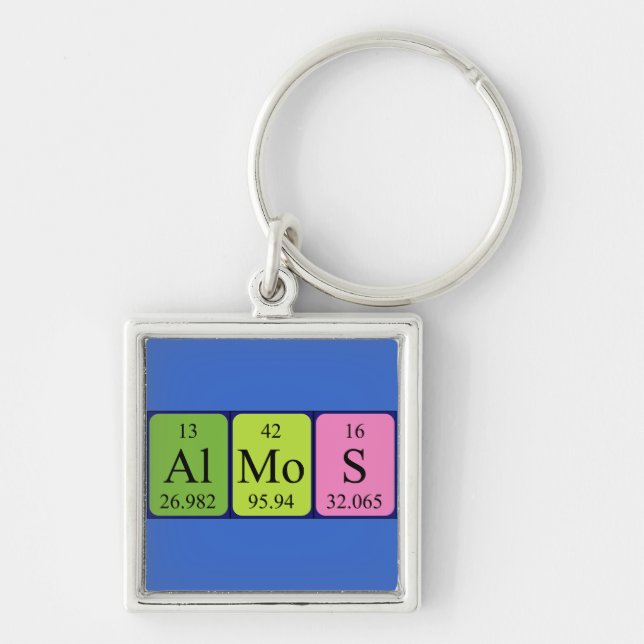 Álmos periodic table name keyring (Front)