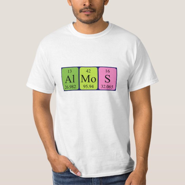 Álmos periodic table name shirt (Front)