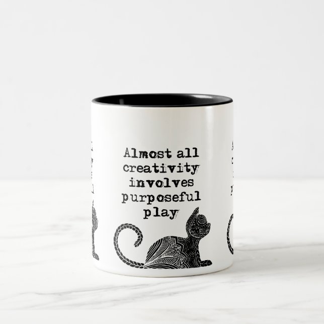 Almost all creativity involves purposeful play I Two-Tone Coffee Mug (Center)