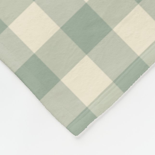 Almost Awake Gingham - Along the River plaid. Fleece Blanket (Corner)