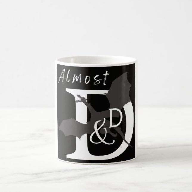 Almost D&D Mug (black background) (Center)