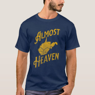 Almost Heaven Home West Virginia Map 304 WV Vintag T-Shirt