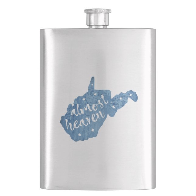 Almost Heaven West Virginia Hip Flask (Front)