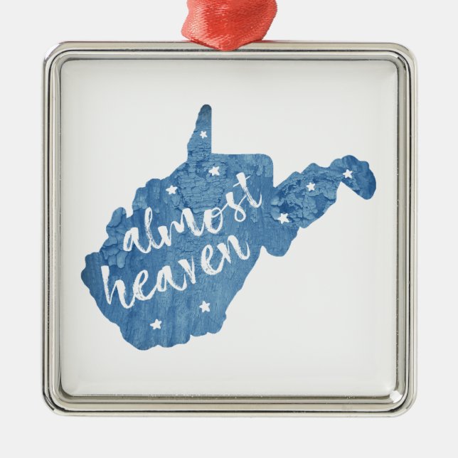 Almost Heaven West Virginia Metal Tree Decoration (Front)