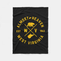 Almost heaven west virginia wv bear and state map