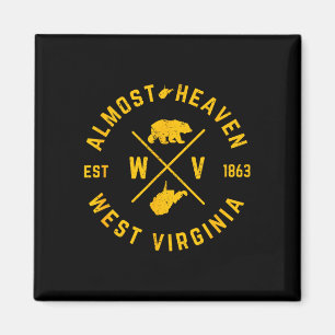Almost heaven west virginia wv bear and state map magnet