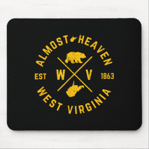Almost heaven west virginia wv bear and state map mouse mat