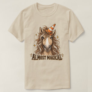 Almost Magical Funny Horse Unicorn Humour Vintage T-Shirt
