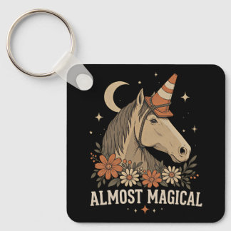 Almost Magical Funny Horse Unicorn Key Ring