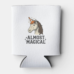 Almost Magical Unicorn Cone Vintage Graphic T-Shir Can Cooler