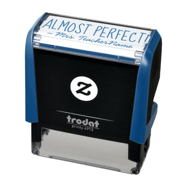 "ALMOST PERFECT!" + Educator Name Rubber Stamp (Product)