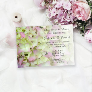 Almost Pink Hydrangea Floral Engagement Party Invitation