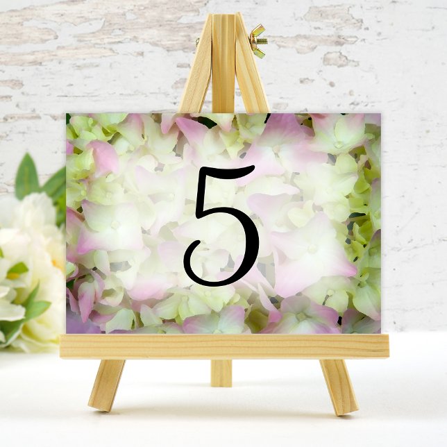 Almost Pink Hydrangea Floral Wedding Table Numbers (Creator Uploaded)