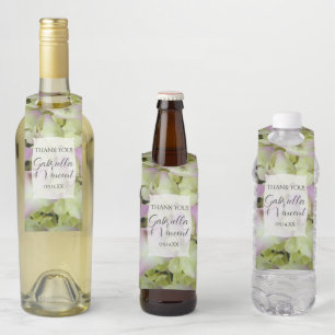 Almost Pink Hydrangea Flowers Wedding Bottle Tag