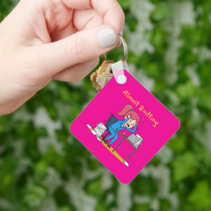 Almost Quitting Funny Overworked Burnout Key Ring