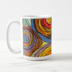 Almost Rainbow Watercolor Circles Black Marks Coffee Mug